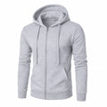 Moletom Masculino com Zíper e Capuz Slim Fit - Hoodie Manga Longa Casual para Outono e Inverno