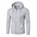 Moletom Masculino com Zíper e Capuz Slim Fit - Hoodie Manga Longa Casual para Outono e Inverno
