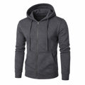 Moletom Masculino com Zíper e Capuz Slim Fit - Hoodie Manga Longa Casual para Outono e Inverno