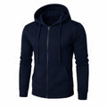 Moletom Masculino com Zíper e Capuz Slim Fit - Hoodie Manga Longa Casual para Outono e Inverno