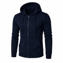 Moletom Masculino com Zíper e Capuz Slim Fit - Hoodie Manga Longa Casual para Outono e Inverno