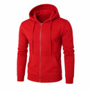 Moletom Masculino com Zíper e Capuz Slim Fit - Hoodie Manga Longa Casual para Outono e Inverno