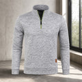 Moletom Masculino Meio Zíper Gola Alta - Streetwear Quente para Inverno