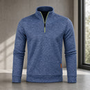 Moletom Masculino Meio Zíper Gola Alta - Streetwear Quente para Inverno
