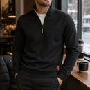 Moletom Masculino Meio Zíper Gola Alta - Streetwear Quente para Inverno