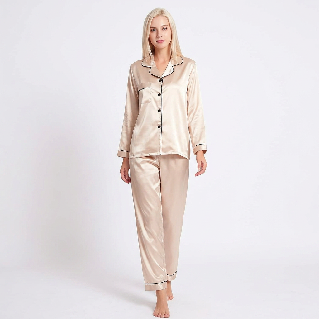Luna Satin Pyjamas Set-7