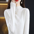 Suéter Feminino de Caxemira com Gola Semi Alta - Macio, Quente e Elegante para Inverno