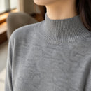 Suéter Feminino de Caxemira com Gola Semi Alta - Macio, Quente e Elegante para Inverno