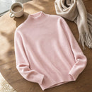 Suéter Feminino de Caxemira com Gola Semi Alta - Macio, Quente e Elegante para Inverno