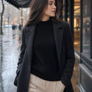Suéter Feminino de Caxemira com Gola Semi Alta - Macio, Quente e Elegante para Inverno