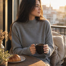 Suéter Feminino de Caxemira com Gola Semi Alta - Macio, Quente e Elegante para Inverno