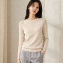 Suéter Feminino de Cashmere Slim Decote Redondo - Pulôver Térmico Manga Longa para Outono e Inverno