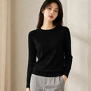 Suéter Feminino de Cashmere Slim Decote Redondo - Pulôver Térmico Manga Longa para Outono e Inverno
