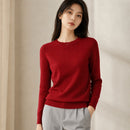 Suéter Feminino de Cashmere Slim Decote Redondo - Pulôver Térmico Manga Longa para Outono e Inverno