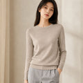 Suéter Feminino de Cashmere Slim Decote Redondo - Pulôver Térmico Manga Longa para Outono e Inverno