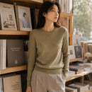 Suéter Feminino de Cashmere Slim Decote Redondo - Pulôver Térmico Manga Longa para Outono e Inverno