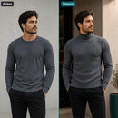 Suéter Masculino de Gola Alta em Malha Quente – Pulôver Casual de Inverno