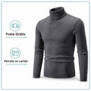 Suéter Masculino de Gola Alta em Malha Quente – Pulôver Casual de Inverno