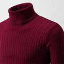 Suéter Masculino de Gola Alta em Malha Quente – Pulôver Casual de Inverno