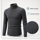 Suéter Masculino de Gola Alta em Malha Quente – Pulôver Casual de Inverno