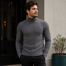 Suéter Masculino de Gola Alta em Malha Quente – Pulôver Casual de Inverno