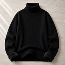 Suéter Masculino Gola Alta Slim - Malha Anti-pilling Quente para Inverno