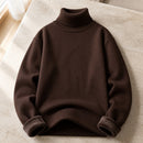 Suéter Masculino Gola Alta Slim - Malha Anti-pilling Quente para Inverno