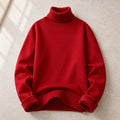 Suéter Masculino Gola Alta Slim - Malha Anti-pilling Quente para Inverno