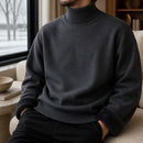 Suéter Masculino Gola Alta Slim - Malha Anti-pilling Quente para Inverno
