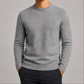 Suéter Masculino Tricô Padrão Diamante Decote Redondo - Casual Manga Longa Versátil para Inverno